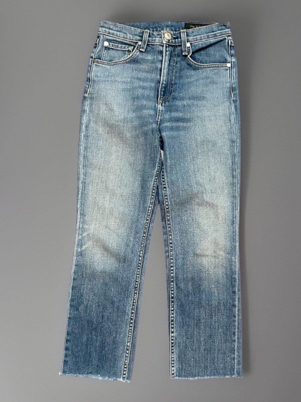 Rag & Bone Skinny Ankle Jeans Sz 24 Straight Frayed Hem Y2K